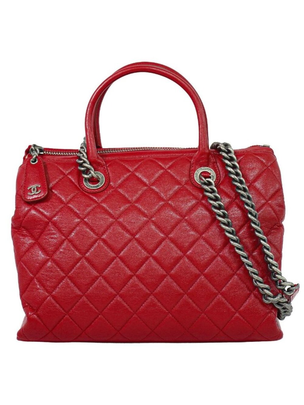 Chanel Quilted 31 2-Way Chain Shoulder Bag Leather Red